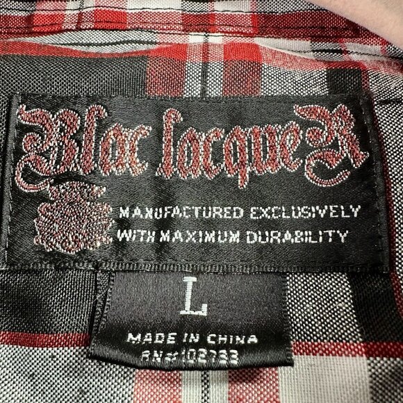 BLAC LAQUER Button Down Shirt Men’s Size Large Red Black Long Sleeve Date Night - Picture 5 of 11